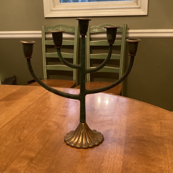Vintage Dayagi unique brass 5 arm candle holder - Picture 2 of 3